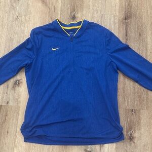 Nike Dri-Fit Royal Blue Quarter-Zip Shirt with Yellow Trim